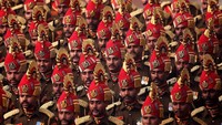 Tentara India saat parade Republic Day