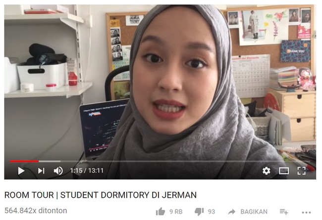Video room tour apartemen Gita Savitri di Jerman menjadi salah satu video dengan penonton terbanyak. Segmen room tour memang hits di kalangan Youtuber. Foto: Instagram