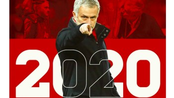 Sebuah akun Twitter mengatasnamakan Pogba Lukaku menggambarkan Mourinho dengan latar belakang 2020. Foto: istimewa