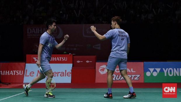 Kevin Sanjaya/Marcus Fernaldi berhasil lolos ke babak perempat final India Terbuka.