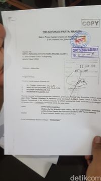 Dokumen gugatan Hanura 'Ambhara' ke kubu OSO