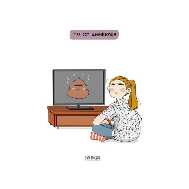 Ekspresi kamu ketika memanfaatkan waktu libur dengan berdiam diri di rumah menikmati acara televisi, tapi tak ada acaranya yang menarik.Foto: Ana Oncina