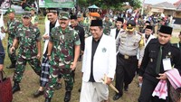 Panglima TNI Marsekal Hadi Tjahjanto tiba di Lapangan Puser Bumi, Ciperna, Cirebon, Jawa Barat. (Dok Pagar Nusa).