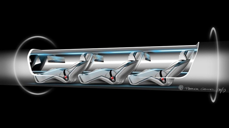 FILE - In this undated file conceptual design file rendering provided by SpaceX shows a Hyperloop passenger transport capsule within a tube, that would zoom passenger capsules through elevated tubes. Three Southern California companies plan to build tracks to test how well the speed-of-sound transportation concept known as the 