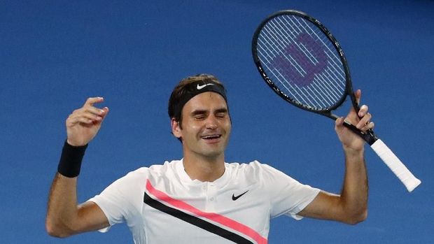 Air Mata Federer di Rod Laver Arena