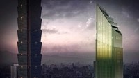 Dengan tepi melengkung, ujung miring dan permukaan kaca hijau beralur, gedung pencakar langit baru ini memadukan visualisasi bambu khas China. Istimewa/Dezeen.