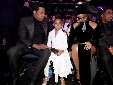 Jay Z, Blue Ivy, dan Beyonce di Grammy Awards 2018. 