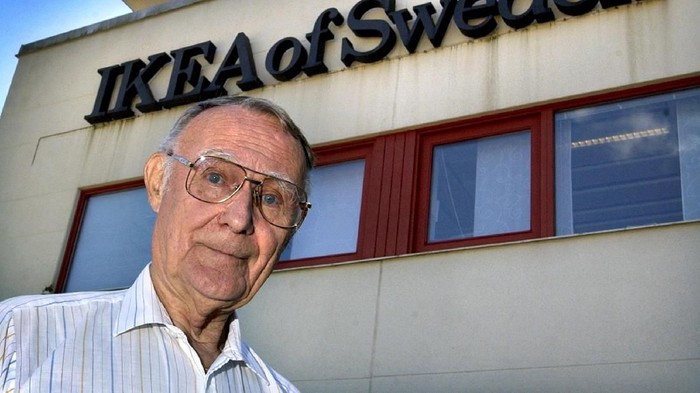 FILE PHOTO: Ingvar Kamprad, founder of Swedish multinational furniture retailer IKEA, is seen at companys head office in Almhult, Sweden August 6, 2002. TT News Agency/Claudio Bresciani via REUTERS/File photo      ATTENTION EDITORS - THIS IMAGE WAS PROVIDED BY A THIRD PARTY. SWEDEN OUT. NO COMMERCIAL OR EDITORIAL SALES IN SWEDEN