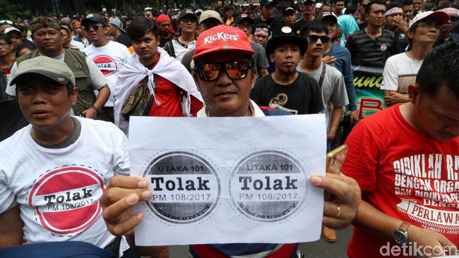 Fakta Seputar Demo Sopir Taksi Online di Kemenhub