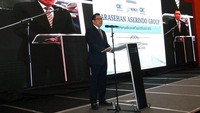 Direktur Askrindo, Asmawi Syam, hadir dalam acara sarasehan Askrindo Group bersama tiga anak perusahaan yaitu Nasional Re, Askrindo Syariah dan Askrindo Mitra Utama, di Jakarta, Selasa (30/01/3018).