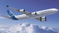 Airbus A340-500 dibuat oleh perusahaan penerbangan asal Eropa, Airbus. Pesawat ini bisa menampung 375 penumpang dan menempuh perjalanan hingga 9.000 mil. Istimewa/Antaeustravel.