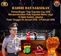 Pemberitahuan kejuaraan tinju yang digelar Polda Metro Jaya