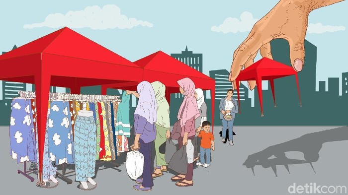 Ilustrasi tenda-tenda PKL Tanah Abang