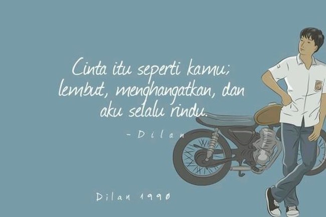 Duh dibuat baper dengan gombalan Dilan.  Foto: dok. Pinterest