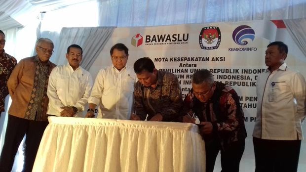 Lawan Hoax di Pilkada 2018, Bawaslu-KPU-Kominfo Jalin Kerja Sama