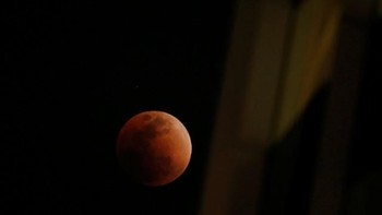 Terlihat Super Blue Blood Moon di Hong Kong. Foto: Reuters