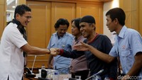 Sandiaga ingin mengajak para sopir angkot itu berdiskusi mengenai penataan angkot dengan rute Tanah Abang. (Foto: Agung Pambudhy/detikcom)