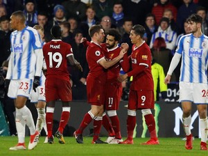 Liverpool Menang Telak atas Huddersfield