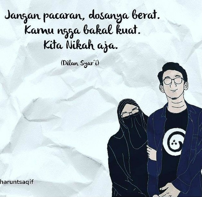 Dosanya berat kalau pacaran, kita nikah saja. Pasang meme sekaligus kode agar segera dinikahi.  Foto: Instagram