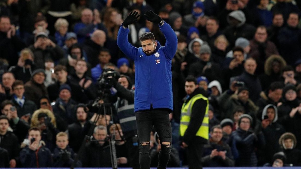 Olivier Giroud bisa tampil untuk Chelsea di Liga Champions (Foto: John Sibley/Action Images via Reuters)