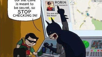 Robin mirip kids zaman now yang hobi share location di medsos sehingga bikin Batman murka. (Foto: Internet)