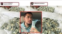 Dari foto ini terlihat bahwa postingan Sunan Kalijaga sama persis. Tumpukan dollar AS masa bisa sama gitu sih? Foto: ist
