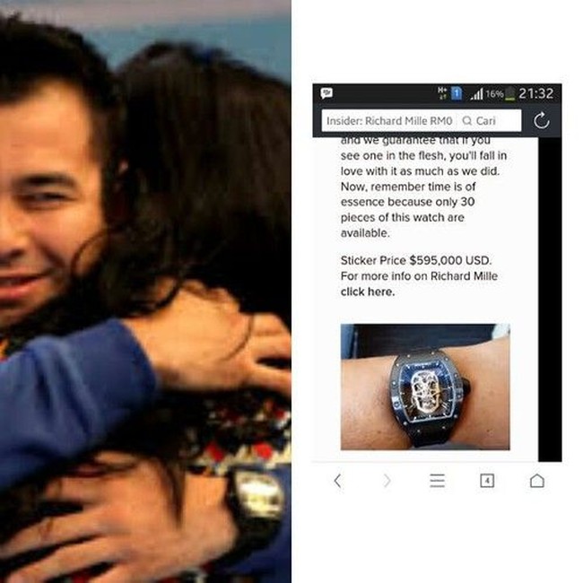 Raffi Ahmad tertangkap kamera pakai jam tangan Richard Mille. Harganya cukup fantastis, Rp 8,3 miliar.  Foto: Istimewa