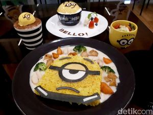 Minions Cafe: Ada Nasi Cream Stew dan Puding Serba Minion yang Menggemaskan