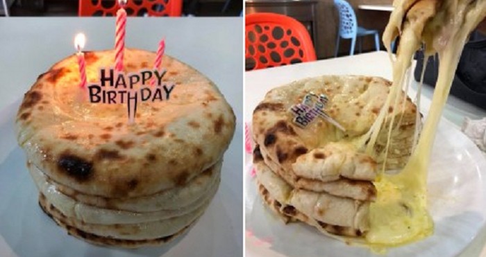 Bikin Ngiler! Tumpukan 'Cake' Roti Naan Ini Berisi Keju Leleh