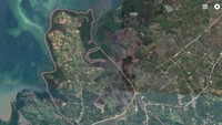 Ini lokasi Desa Mootinelo, Kwandang, Gorontalo. Buaya diketahui memang sering muncul di lokasi tambak udang vaname milik warga di kecamatan tersebut. Foto: Dok. Googlemaps