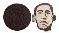 Wajah mantan presiden Amerika ke 44 ini terbuat dari Oreo! Sudah terlihat mirip Obama belum? Foto: Instagram @harleyfood_art