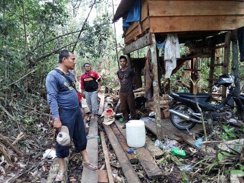Petugas menemukan adanya gubuk yang dibangun di tengah hutan tersebut