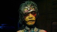 Aksi body painting Dwi Setiawan dalam sebuah kesempatan.Untuk yang anti Pancasila:/Semoga kau temukan apa yang kau cari/Yang tak kau dapatkan dari aku, tulis Dwi di Facebooknya.