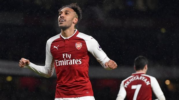 Pierre-Emerick Aubameyang langsung mencetak gol di laga debut bersama Arsenal.