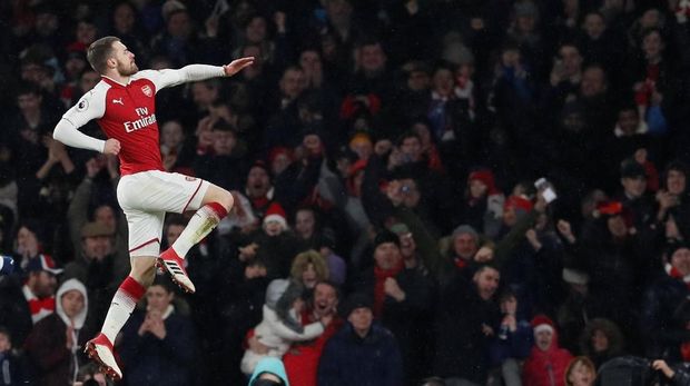 Aaron Ramsey kerap memakan korban seusai mencetak gol.