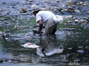 Jorok! Sampah Menumpuk di Sungai Citarum Lama