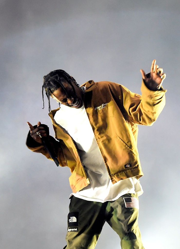 travis scott LOS ANGELES, CA - AUGUST 20: Travis Scott attends the Hennessy V.S Ryan McGinness limited edition bottle launch event at Sayers on August 20, 2015 in Los Angeles, California. (Photo by Noel Vasquez/Getty Images for Hennessy V.S)