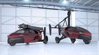 Mobil berbentuk kurang-lebih seperti helikopter yang memiliki tiga roda untuk mengaspal. Foto: PAL-V