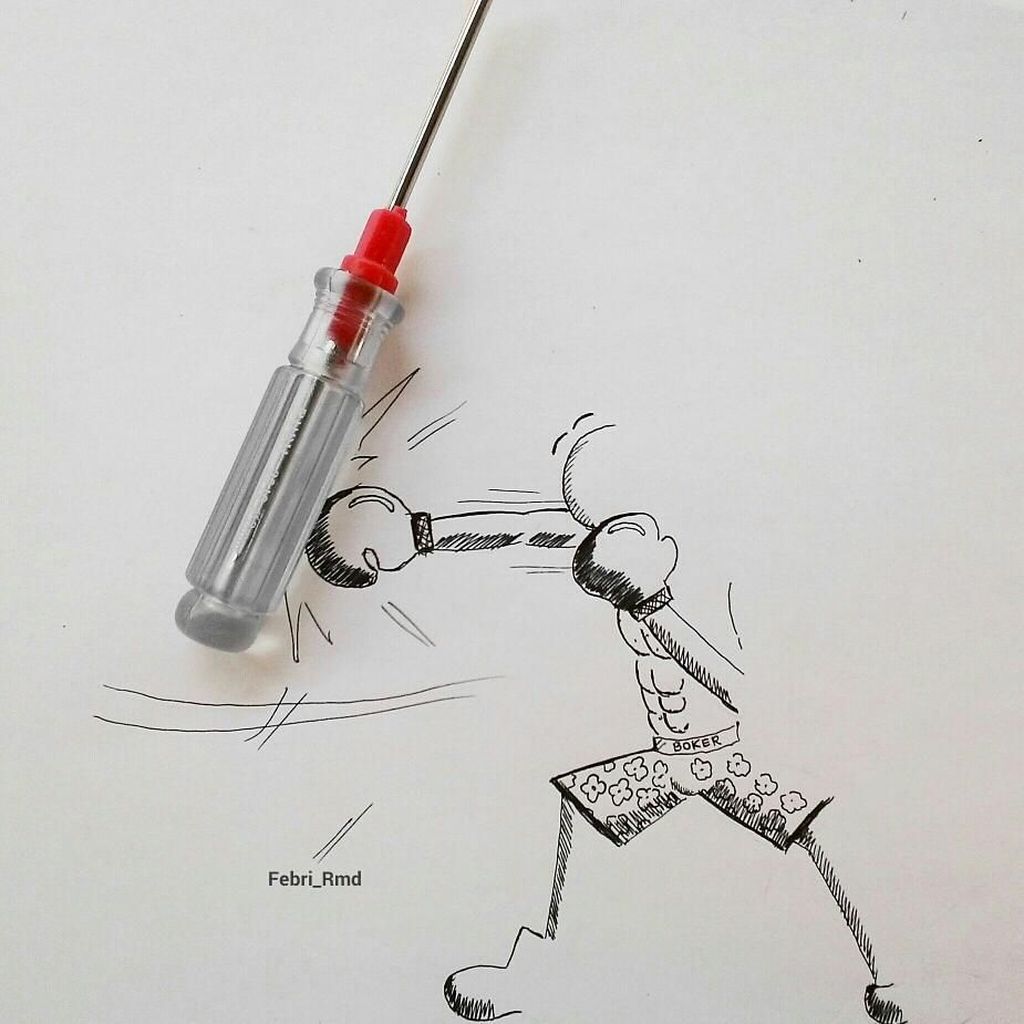 Kreatif Abis Ketika Sketsa Menyatu Dengan Benda Nyata Foto 2