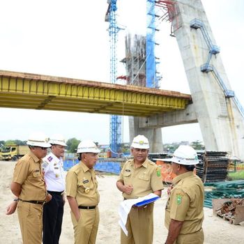 Sempat Mangkrak, Proyek Jembatan Siak Sepanjang 834 Meter Dilanjutkan
