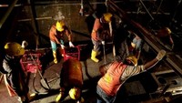 Saat ini tengah dilakukan pekerjaan instalasi supporting structure uptrack section pada stasiun bawah tanah. Dok. MRT Jakarta.
