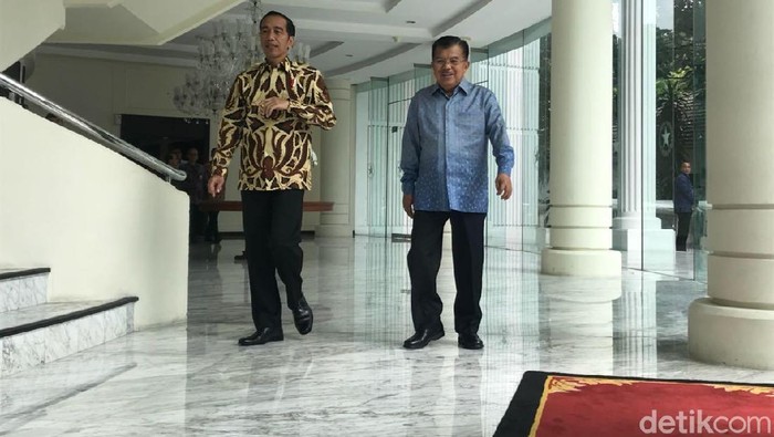 Jokowi dan JK Makan Siang Bareng di Kantor Wapres
