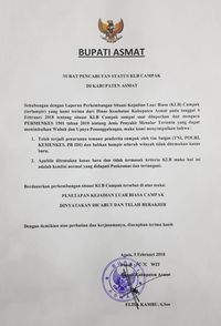 Bupati Asmat Cabut Status KLB Campak