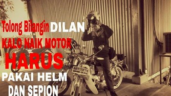Netizen aja peduli sama Dilan soal helm sama spion saat berkendara. Foto: Internet
