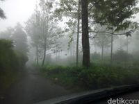 Jalur utama masih ditutup karena longsor.