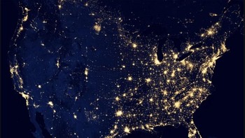 Cahaya kota di Amerika Serikat (2012). (Foto: Space)