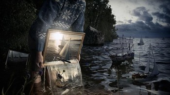 Kapal-kapal yang dikeluarkan dari lukisan. Foto: istimewa/erikjohansson