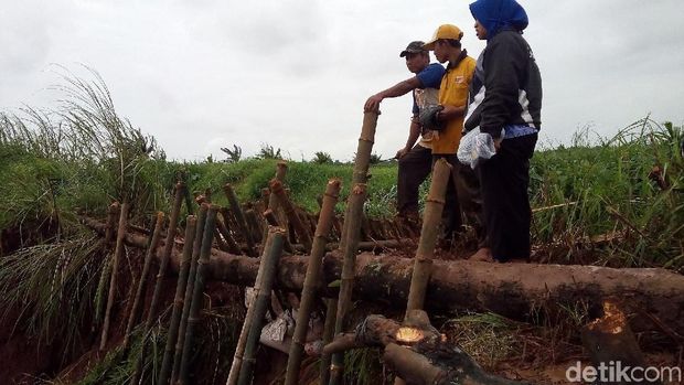 Tanggul sungai jebol akibat banjir