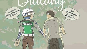 Sosialisasi Dilan pakai helm dan spion dengan ilustrasi sama juga dilakukan Satlantas Polres Mojokerto Kota. Foto: Internet