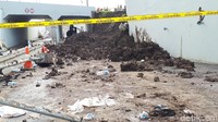 Penampakan terkini lokasi longsor di underpass bandara Soekarno-Hatta.